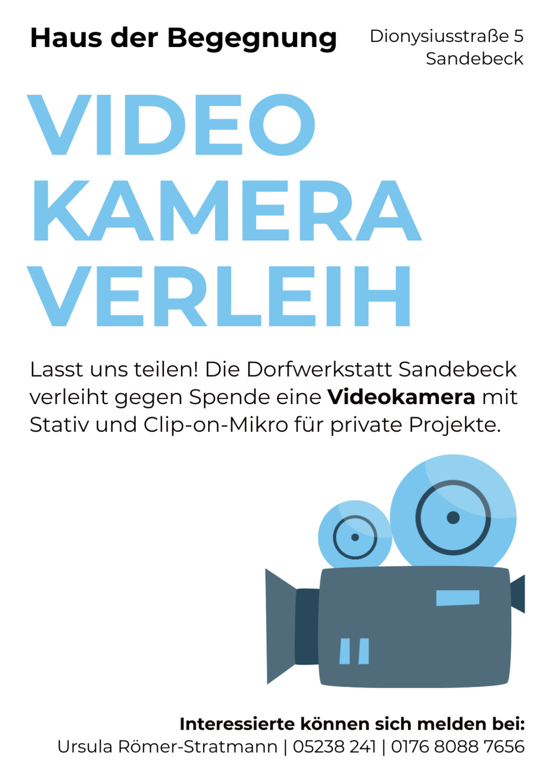 Verleih: Videokamera Sandebeck